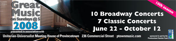 Great Music on Sundays at 5, Unitarian Universalist Meeting House of Provincetown ptownmusic.com