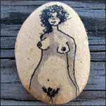 painted beach stone by Alice Brock