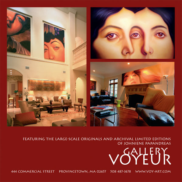 Gallery Voyeur, Provincetown, Featuring the large-scale originals and archival limited editions of Johniene Papandreas