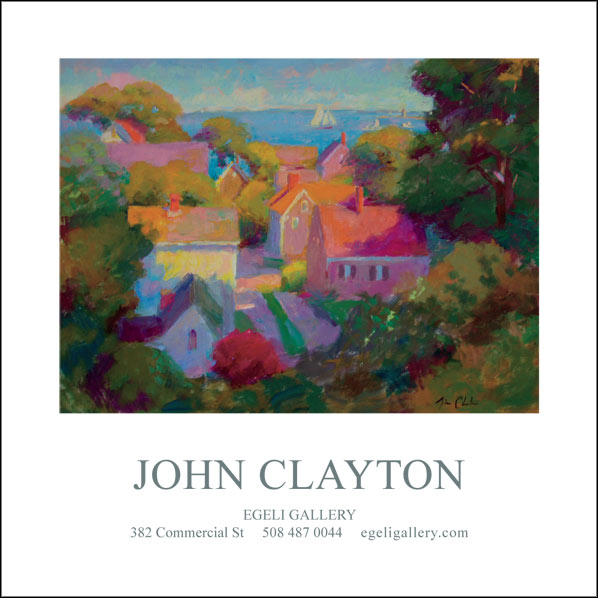 ad for artist John Clayton with link to Egeli Gallery, Provincetown