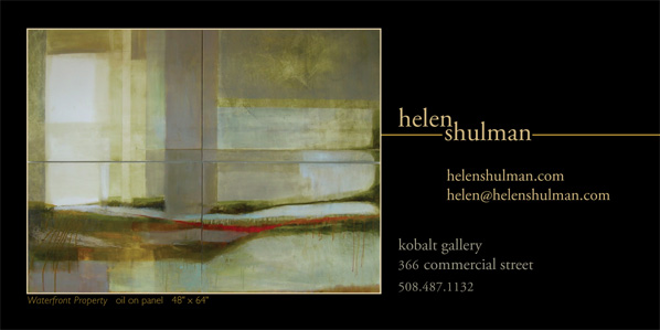 ad for artist Helen Shulman with links to her email and website