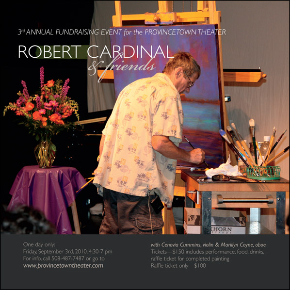 ad for Robert Cardinal and friends annual fundraising event for Provincetown Theater with link to website for Provincetown Theater