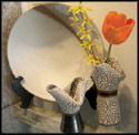 clay plate and folded vessels by Chris Parris